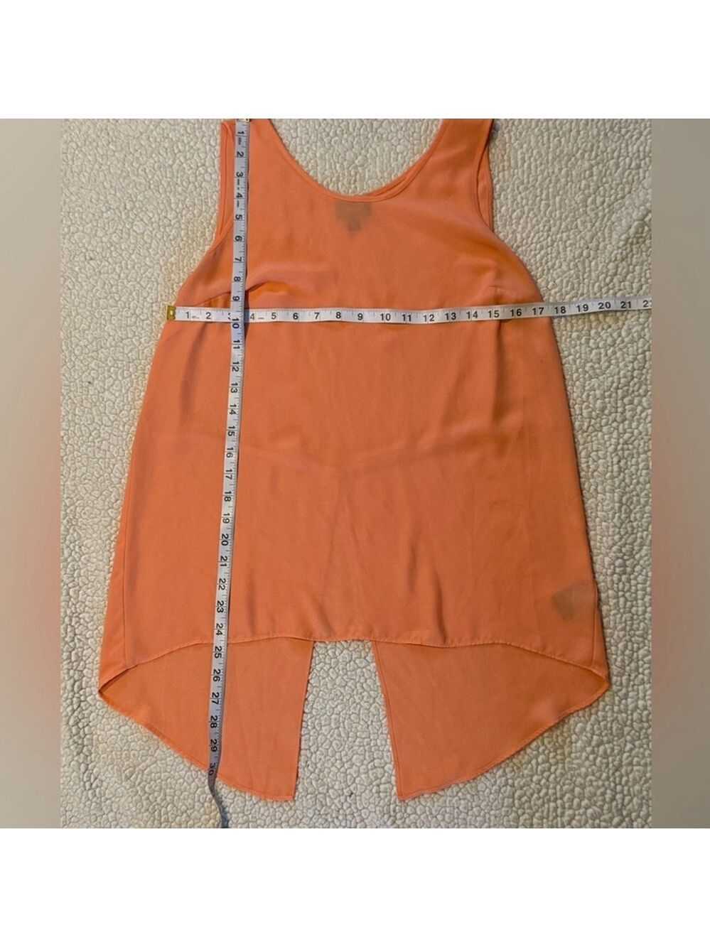 Mossimo Orange Split Back Tank Top M | Flowy Lightweight Summer Top - Picture 11 of 15